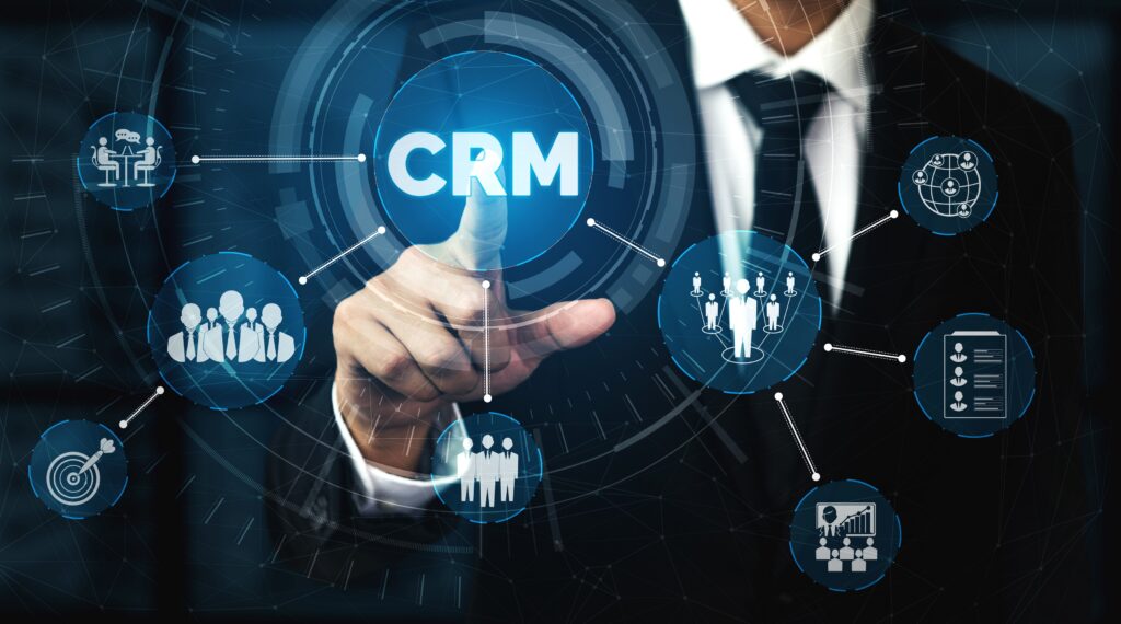 Gráfico simbolizando CRM e Automação de Marketing em negócios.